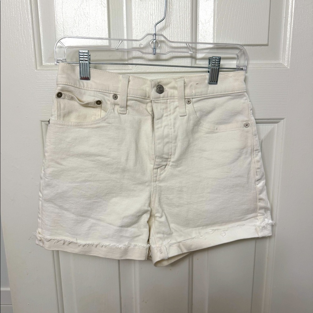 Madewell white denim shorts